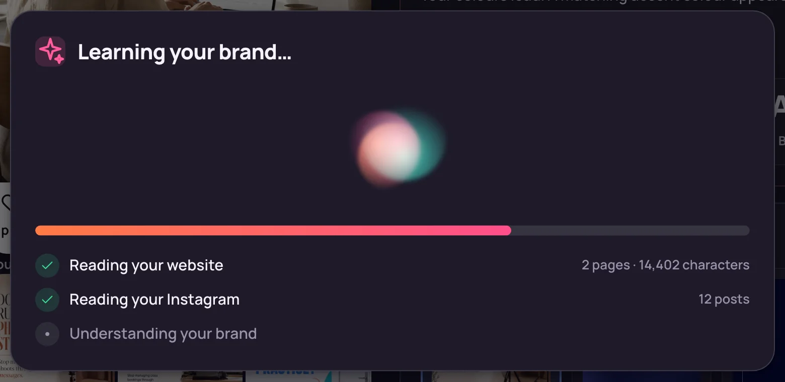 InstaBot reading a business's website and Instagram